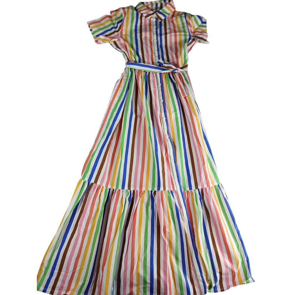 Multicolor Striped Maxi Dress